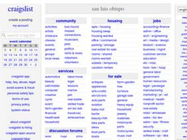Craigslist San Luis Obispo: Jobs, Housing, & More